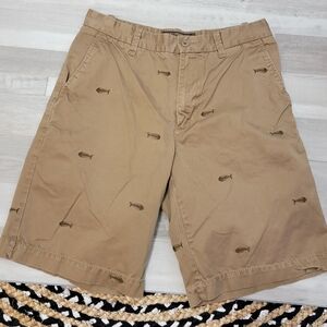 Old Navy Surplus Tan Embroidered Chino Shorts Men's Size 31